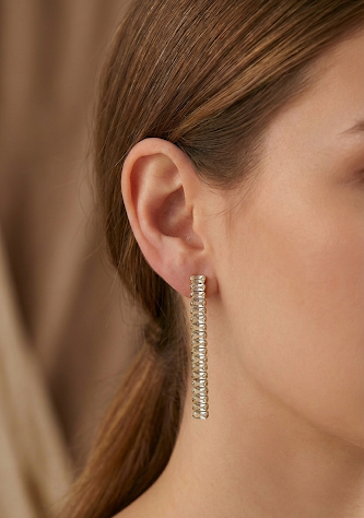 Gold Abstract Molten Flame Hoops