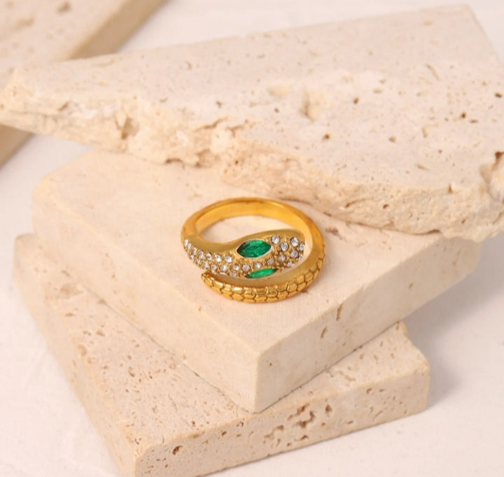 Gold Snake Wrap Ring