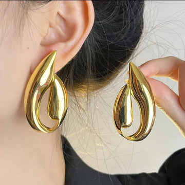 Molten Gold Stud Earrings