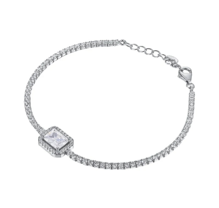 Square Halo Tennis Bracelet